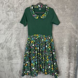 Svaha Women's Organic Cotton Peter Pan Back To School Teacher Dress Size Small